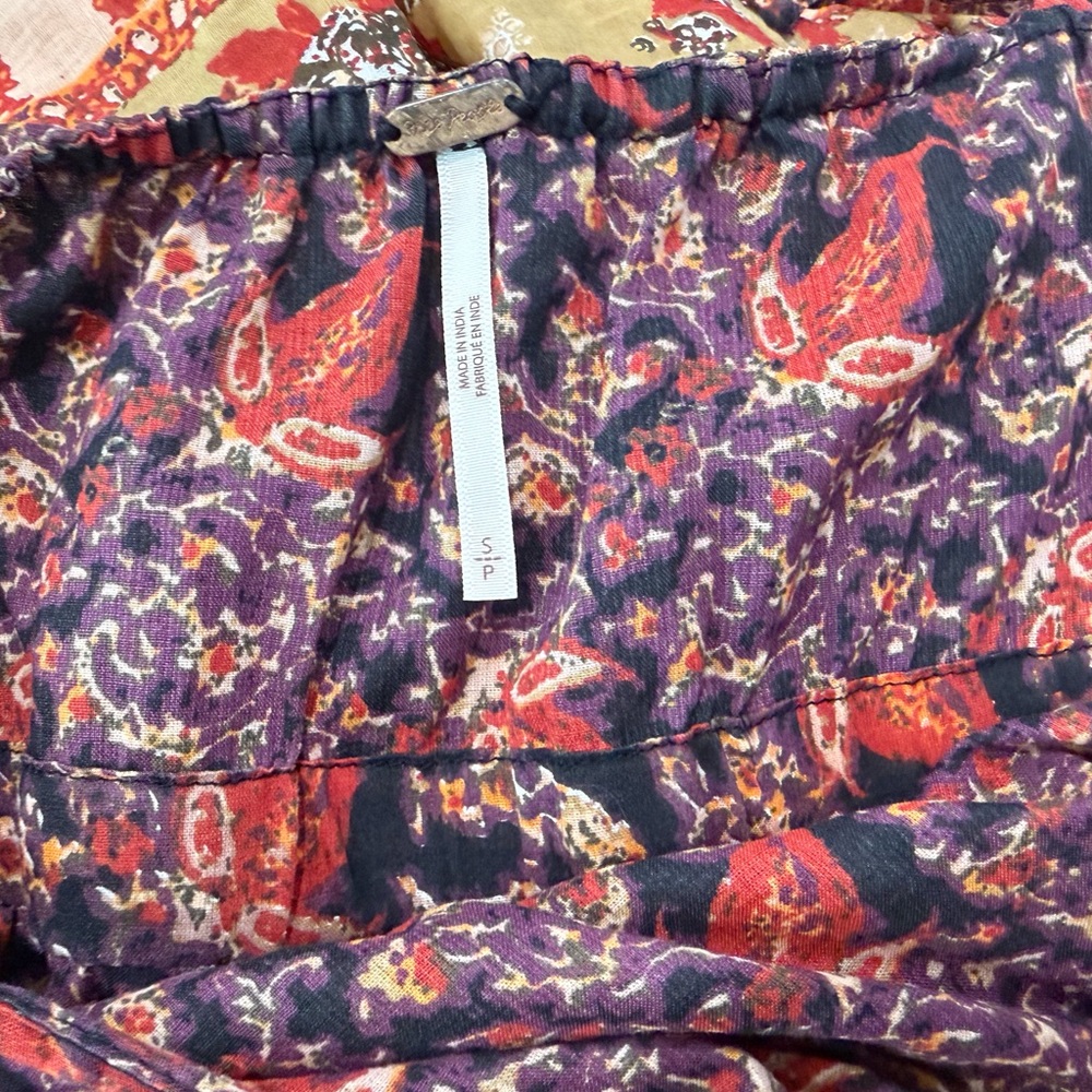 FREE PEOPLE Tangier Babydoll Maxi Dress In Dark Combo Size Small - Picture 3 of 9